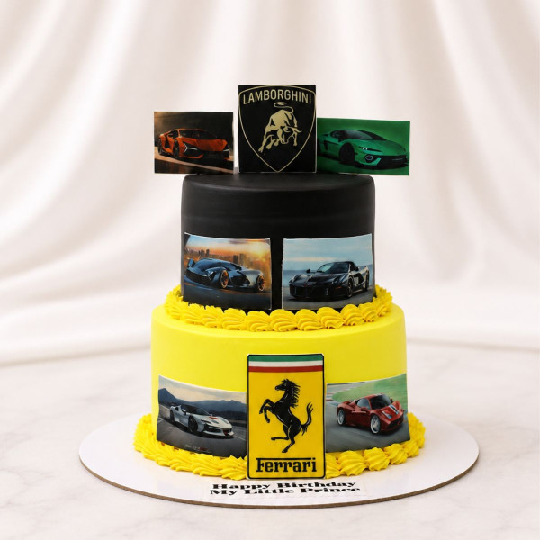 Ferrari & Lamborghini Supercar Birthday Cake