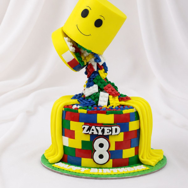 Building Blocks Gravity Birthday Cake