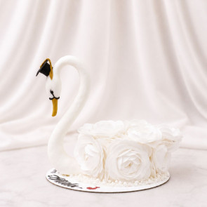 Elegant Swan Graduation Cake