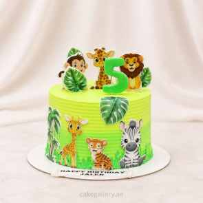 Jungle Animals Birthday Cake