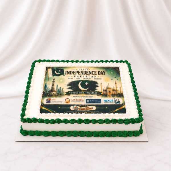 Pakistan Independence Day Corporate Celebration Cake