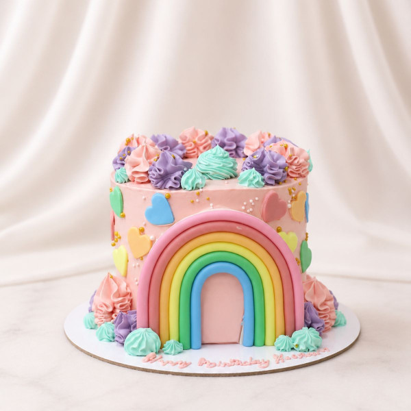 Pastel Rainbow Birthday Cake