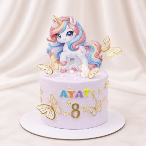 Unicorn Butterfly 8th Birthday Cake
