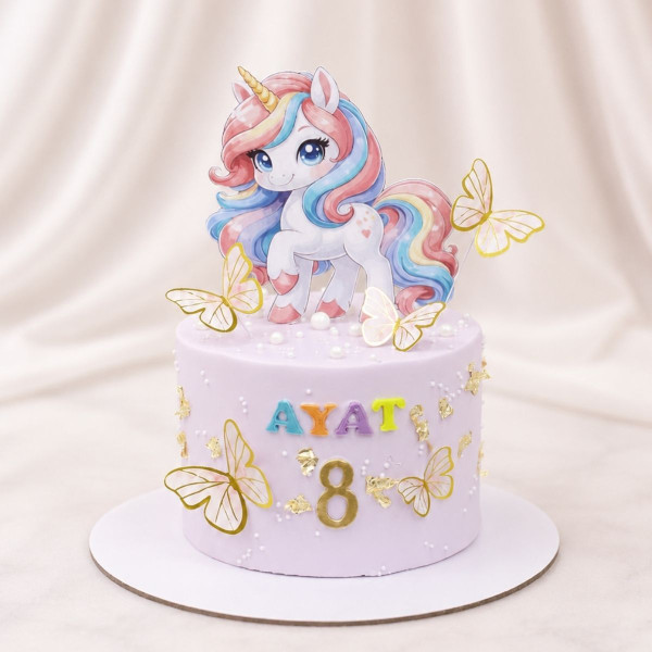 Unicorn Butterfly 8th Birthday Cake
