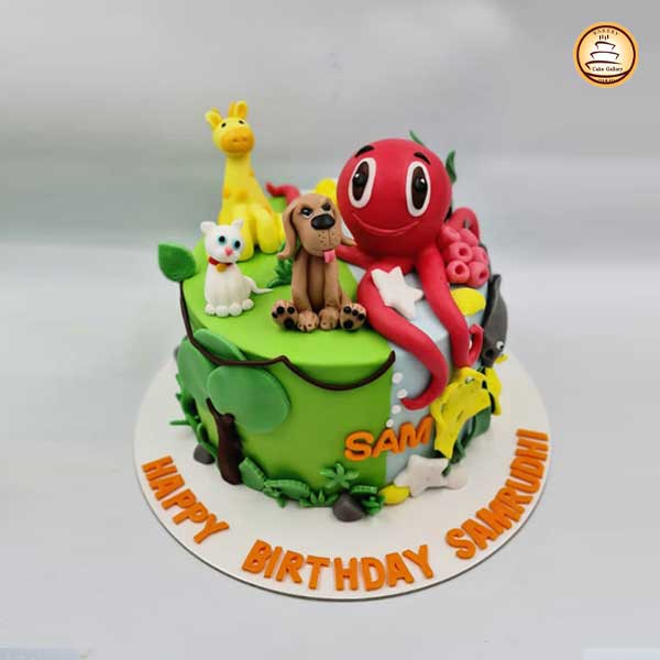 Animal theme cake
