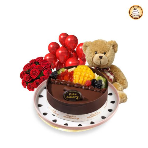 Fruit and Chocolate Cake Combo