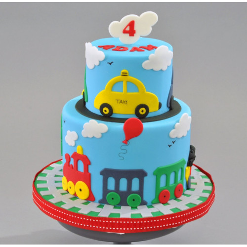 Car and Plane Cake