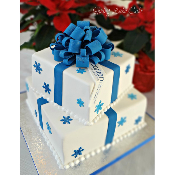 Blue Gift Cake