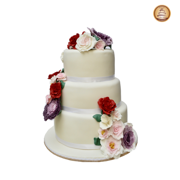 Three Layed  Rose Cake