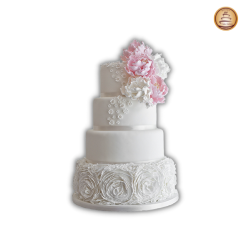 Ivory 4 tier round wedding cake
