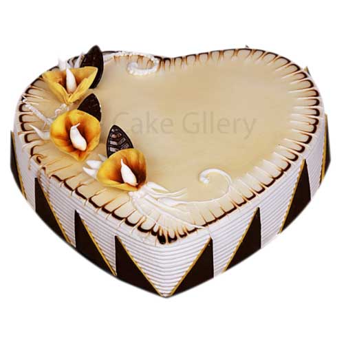 Heart shape Vanilla cake with coffee flavor 