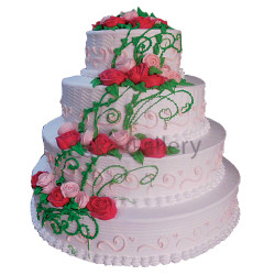 Four Layer Rose Cake Four Layer Rose Cake