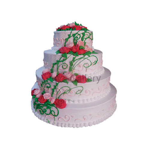 Four Layer Rose Cake