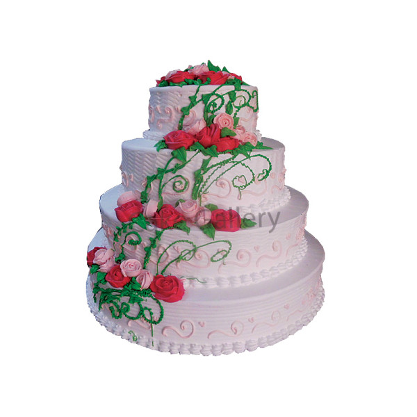 Four Layer Rose Cake