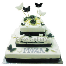 Three layered choco white cake Three layered choco white cake