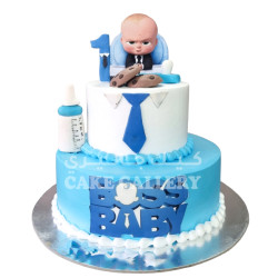TWO LAYER BOSS BABY CAKE