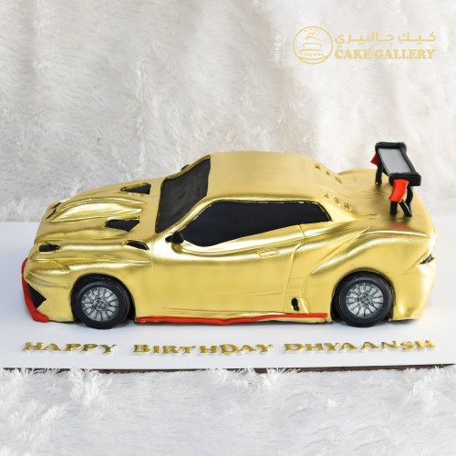 GOLDEN CAR CAKE