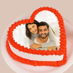 Heart Shape Photo Cake