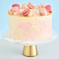 One Tier Pink Pastel Macaron Anniversary cake One Tier Pink Pastel Macaron Anniversary cake