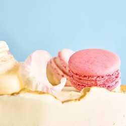 One Tier Pink Pastel Macaron Anniversary cake One Tier Pink Pastel Macaron Anniversary cake