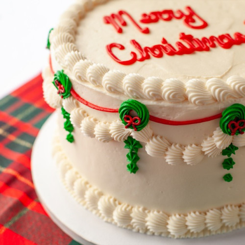 Vintage Christmas Decorated Cake