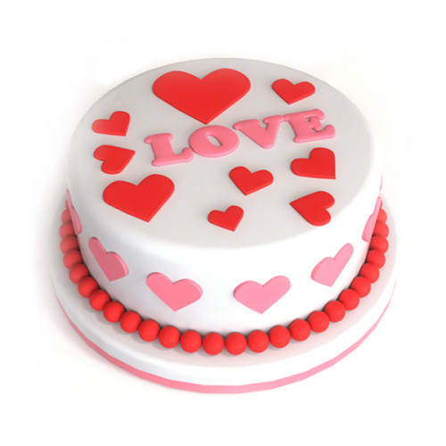 Round Valentine's Day Cake