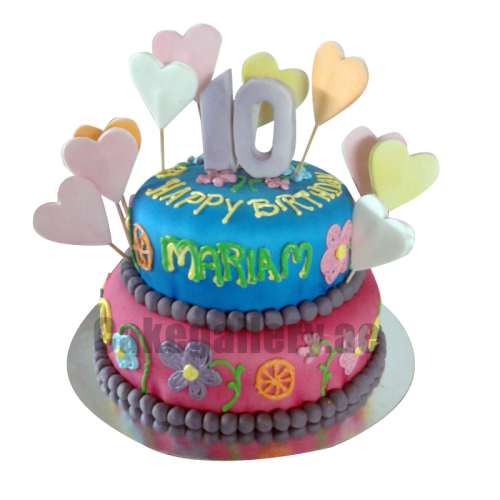 Colour Full 10th love  Cake