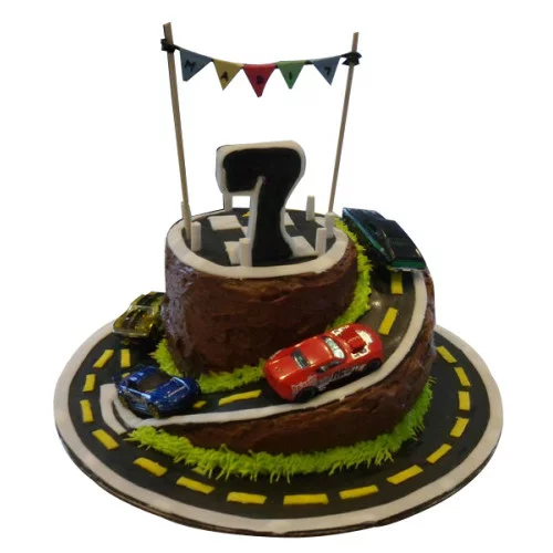 Mountain road cake in Dubai