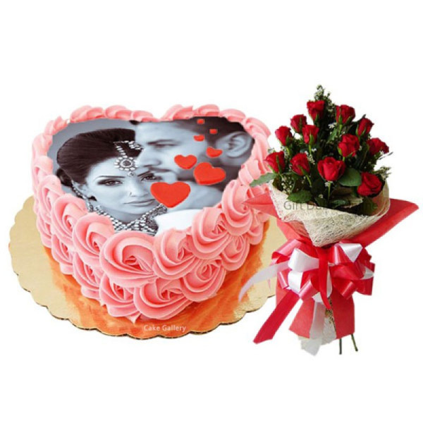 valentine photo Cake combo 