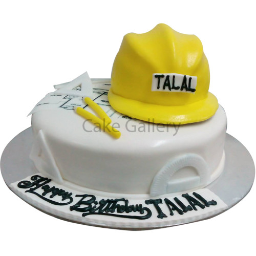 Construction Hat Cake