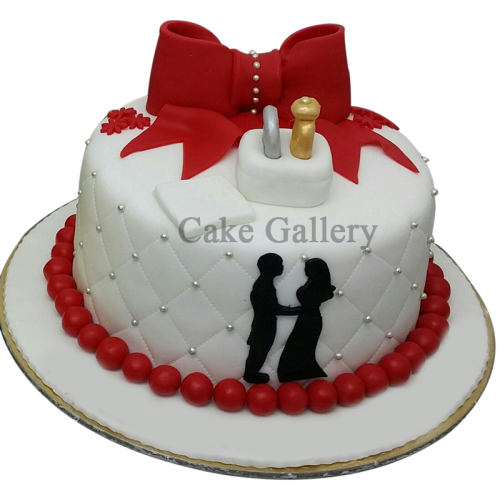 Red Ribbon Smooth Cake